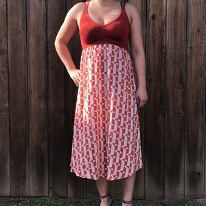 Orange patterned maxi dress